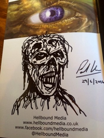 A remarque inside one of the copies of The Disease, by Paul Kane