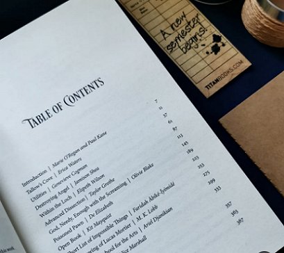 photograph showing the Table of Contents for These Dreaming Spires