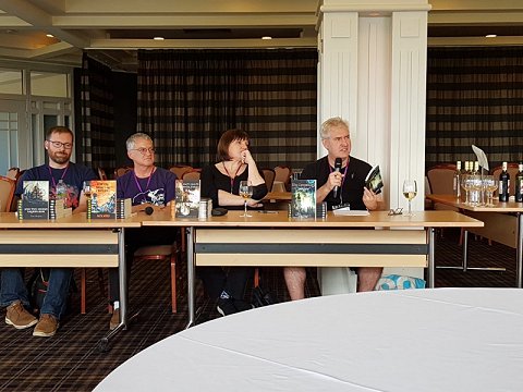 Harver authors. L to R: Tim Major, Nick Wood, Marie O'Regan and Paul Kane