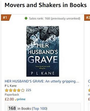 Screenshot: Amazon ranking for Her Husband's Grave by Paul Kane
