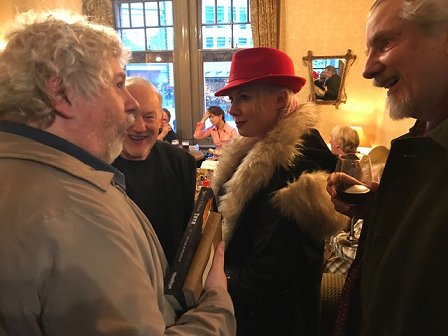 HWA Halloween Pub Meet. L to R: Robert Shearman, Stephen Jones, A.K. Benedict and Reginald Oliver