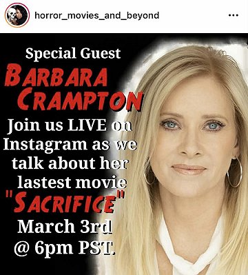 Screenshot: Horror Movies and Beyond talk to Barbara Crampton about Sacrifice