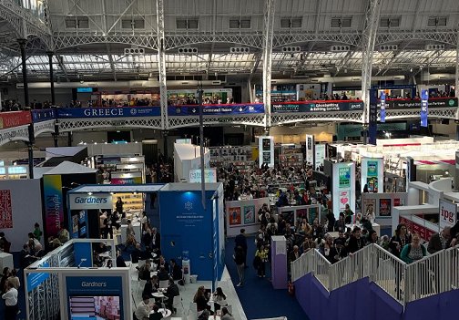 photograph showing the busy interior of London Book Fair 2025 at Olympia