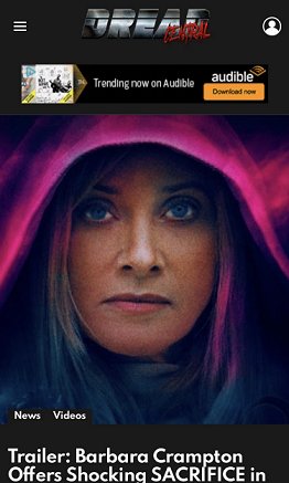 Dread Central: Sacrifice Trailer with Barbara Crampton