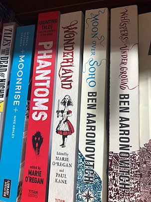 Waterstones Shelf Display featuring Wonderland edited by Marie O'Regan and Paul Kane